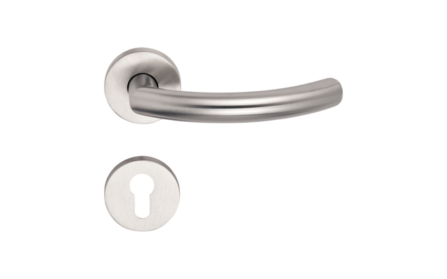 Ferrure OFFICE 
poignée de porte en acier inoxydable avec rosace à clé