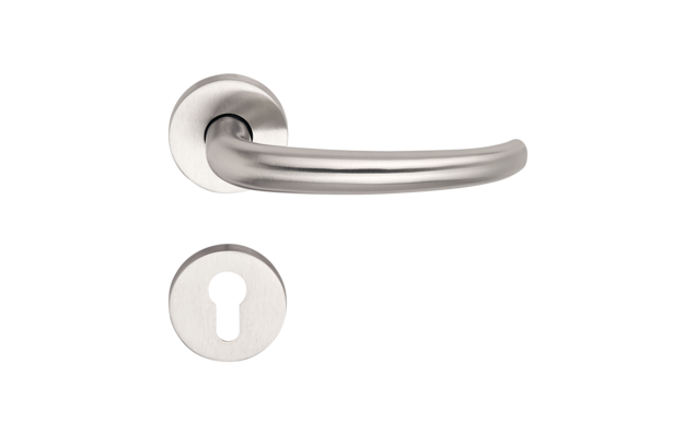 Ferrure TREMOLO
Poignée de porte en acier inoxydable avec rosaces et clé