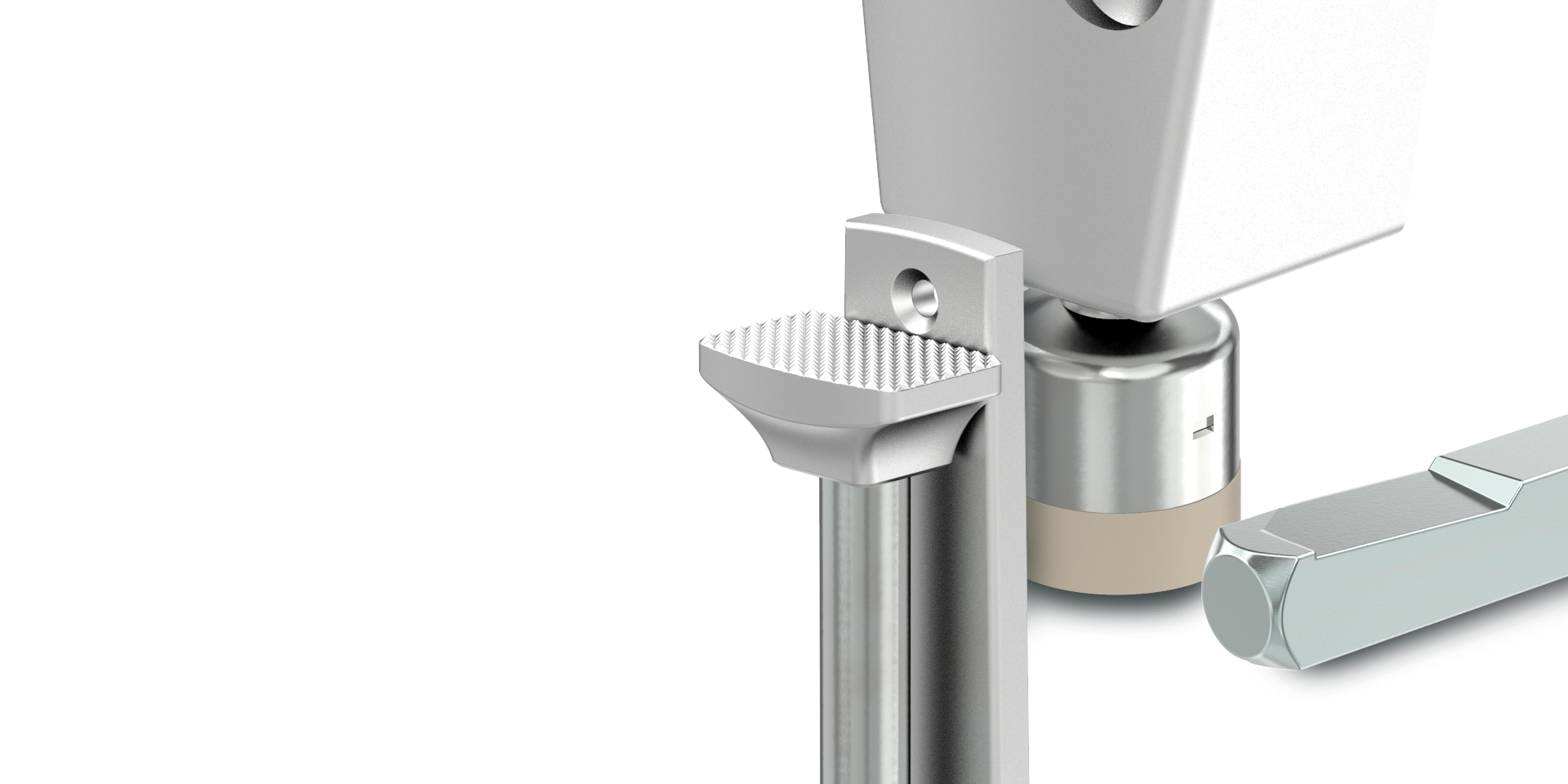 Accessoires pour portes
Levier métallique avec pédale antidérapante