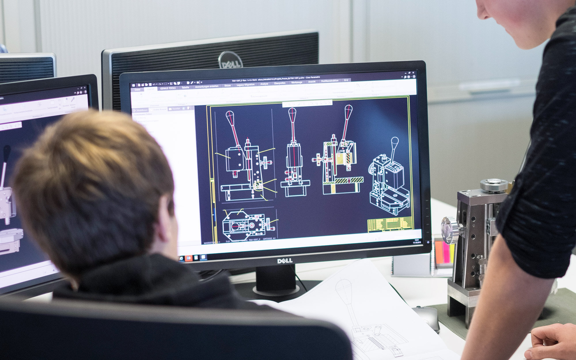 Dessin CAO d’un mécanisme à levier