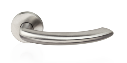 Modèle de béquille LEGATO – béquille avec rosace pour béquille ronde – finition acier inoxydable mat